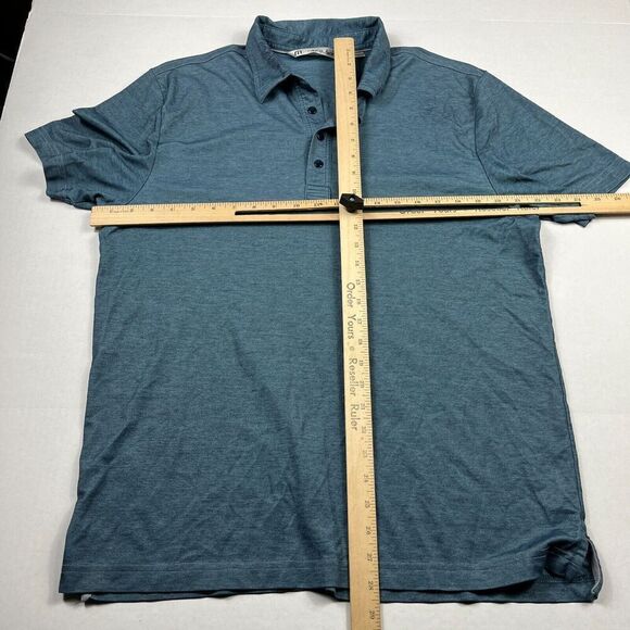 Travis Mathew Mens Polo Shirt Blue Stretch Short Sleeve Performance Top LARGE - Picture 5 of 11